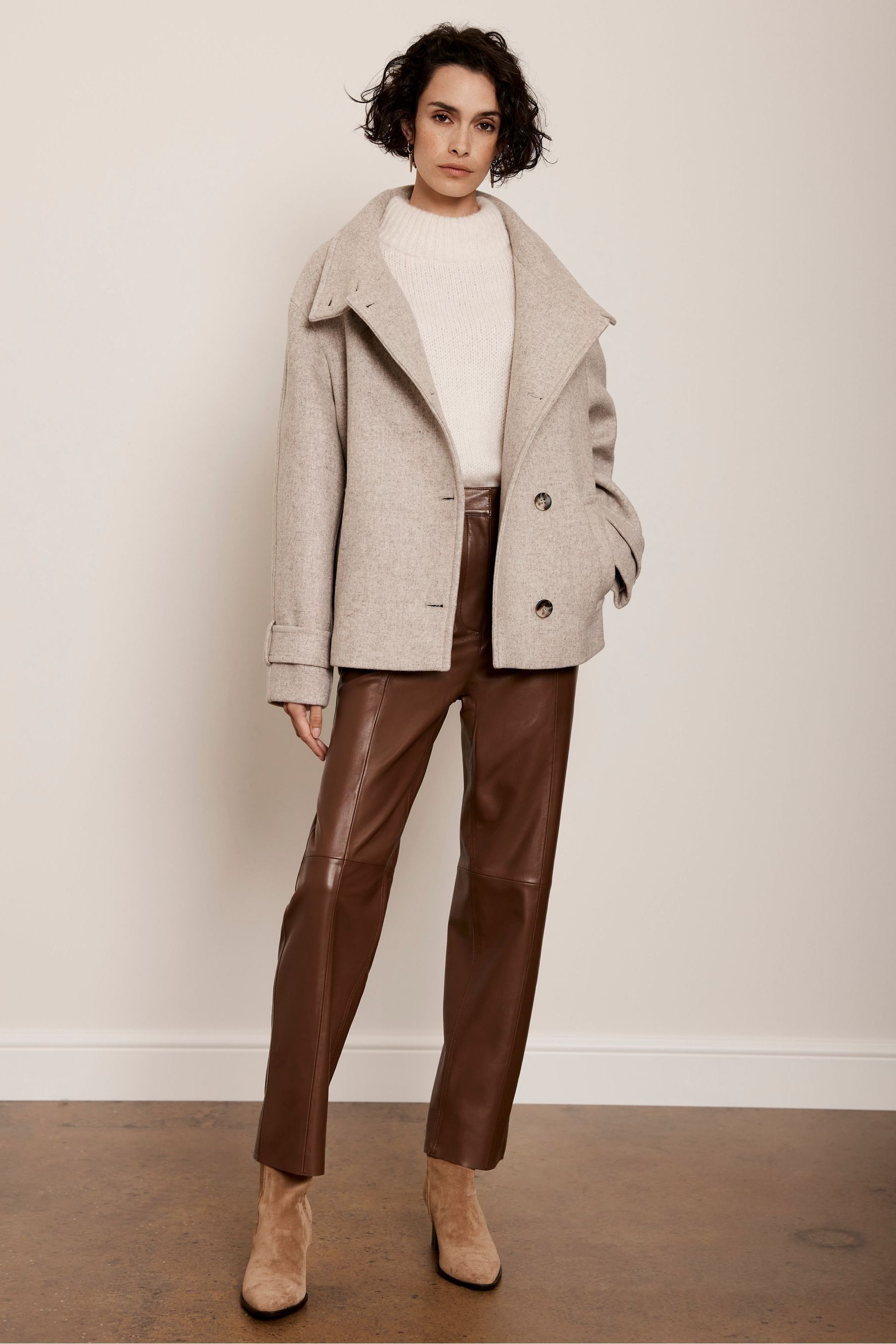 Mint velvet grey funnel neck coat store