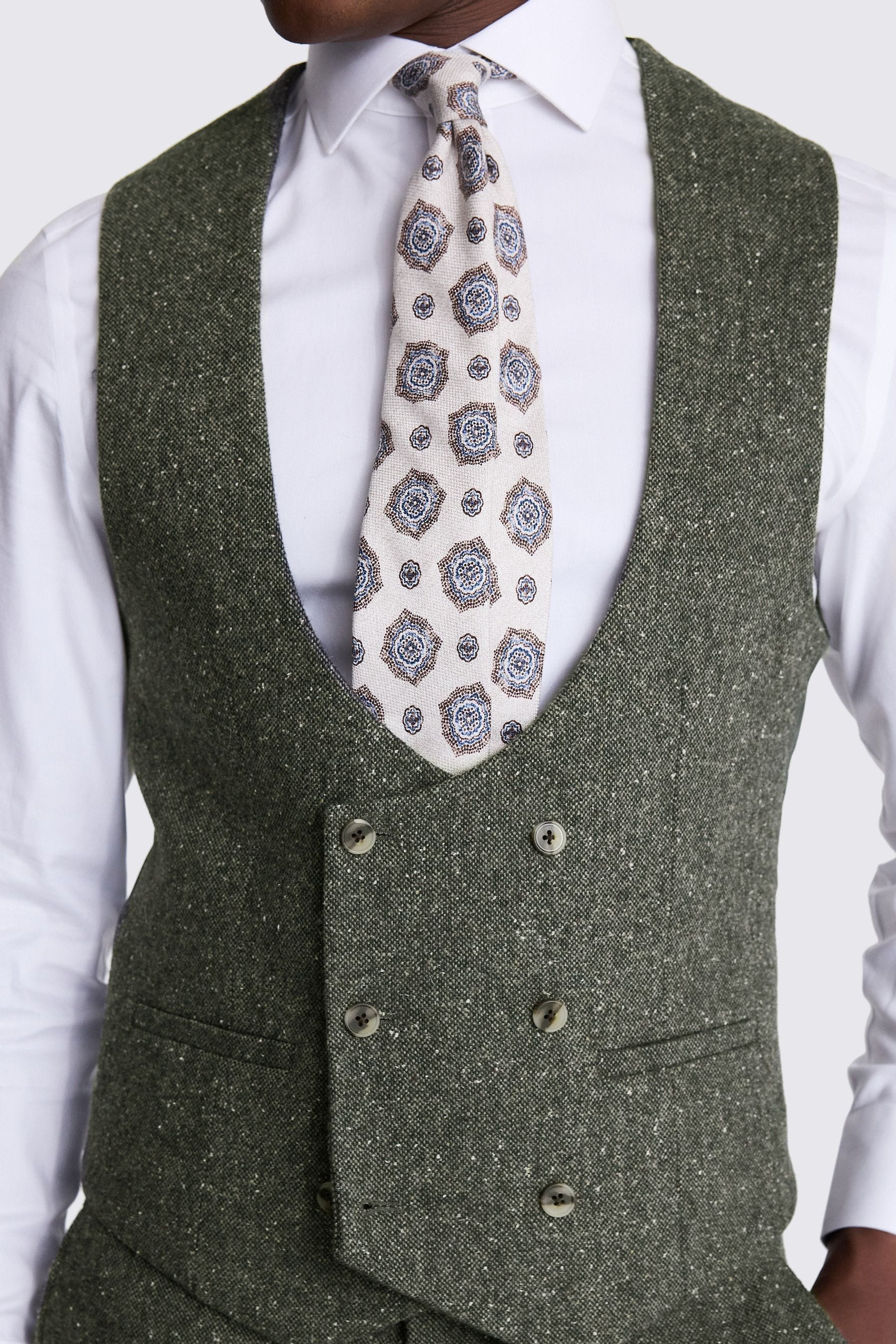 Buy MOSS Khaki Green Slim Fit Tweed Waistcoat from the Next UK online shop