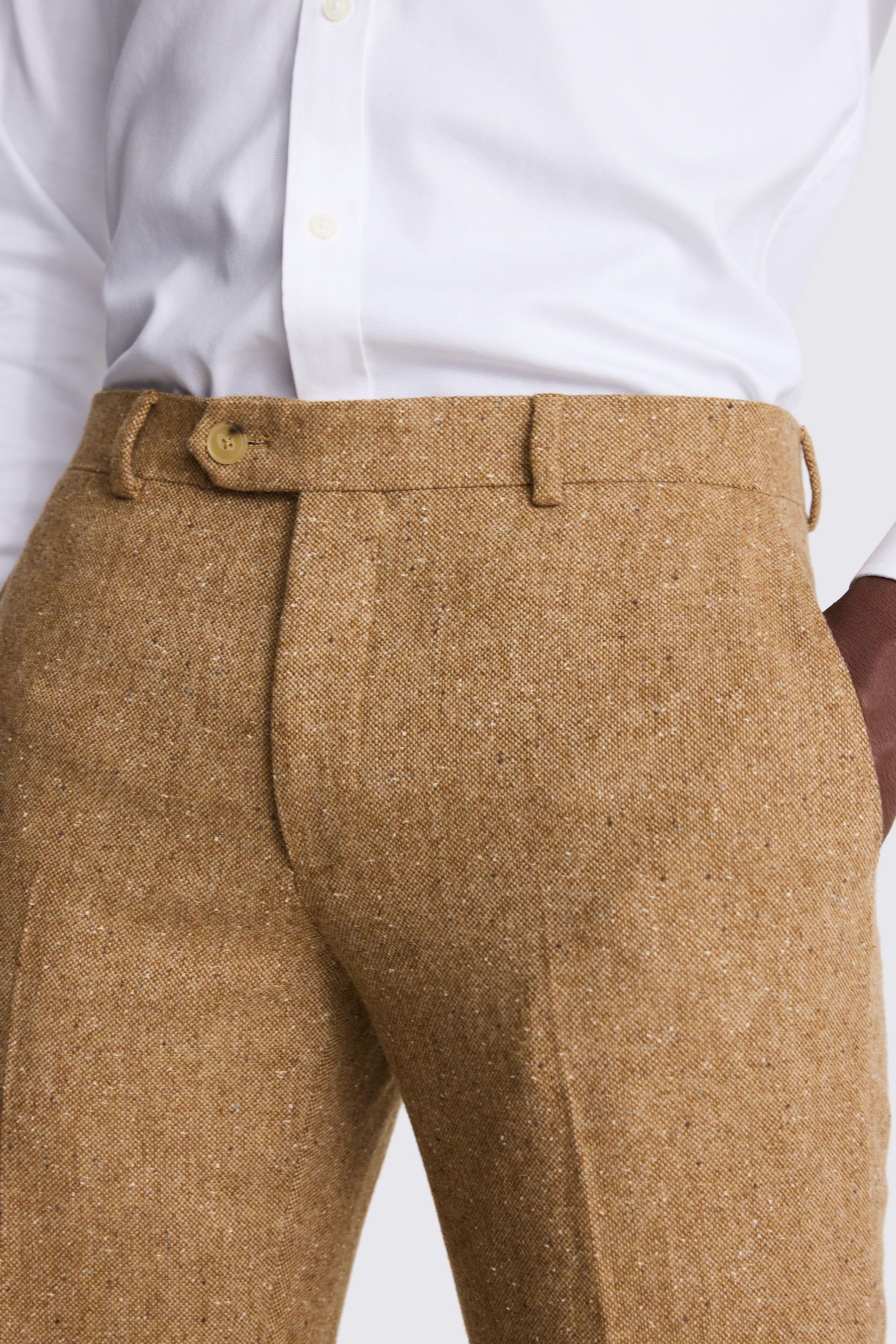 Buy MOSS Yellow Slim Fit Tweed Trousers from Next Luxembourg