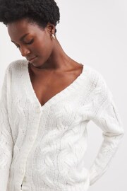 JD Williams Cream Cable Cardigan - Image 1 of 4