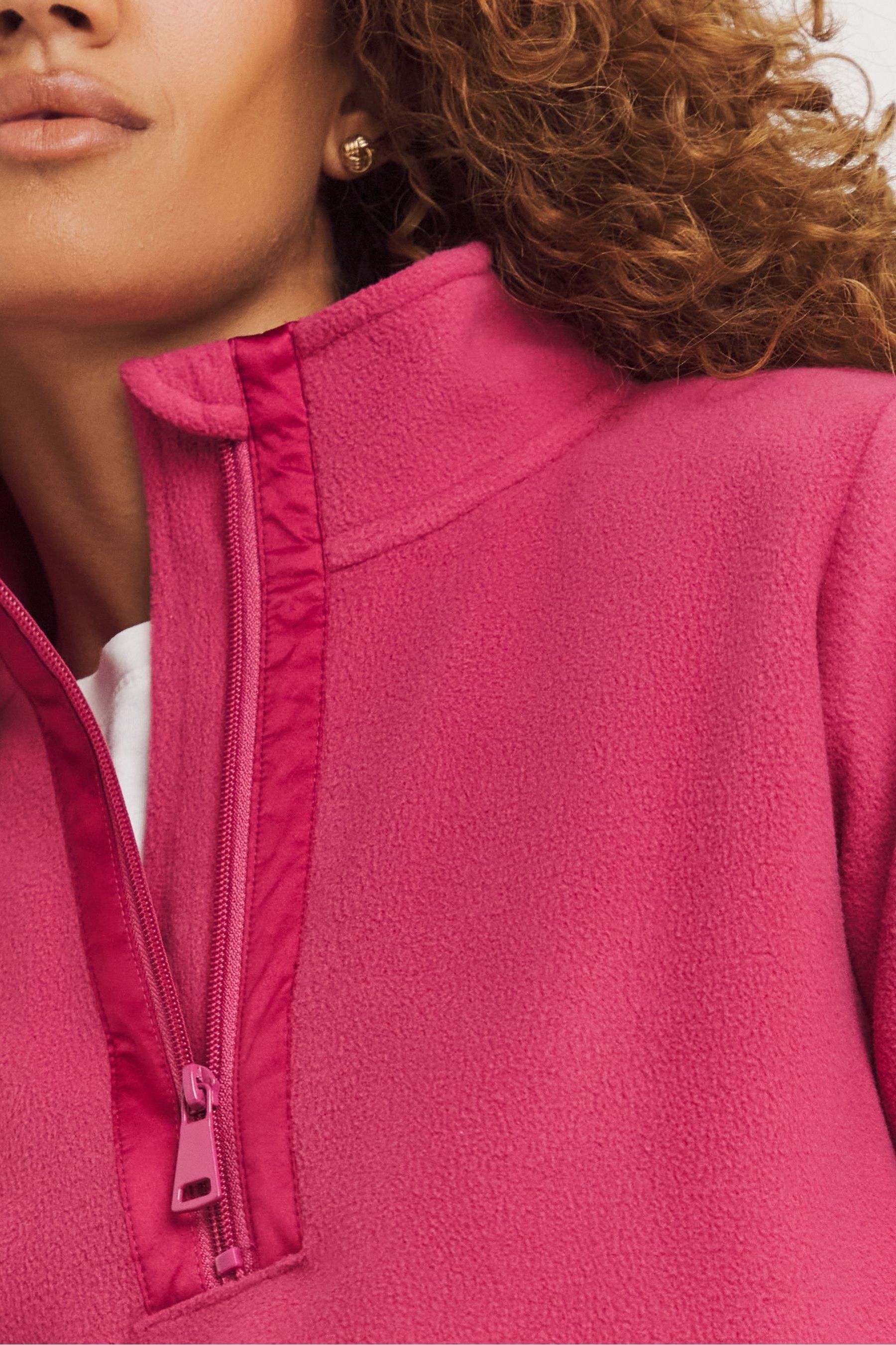 Pink half zip fleece store