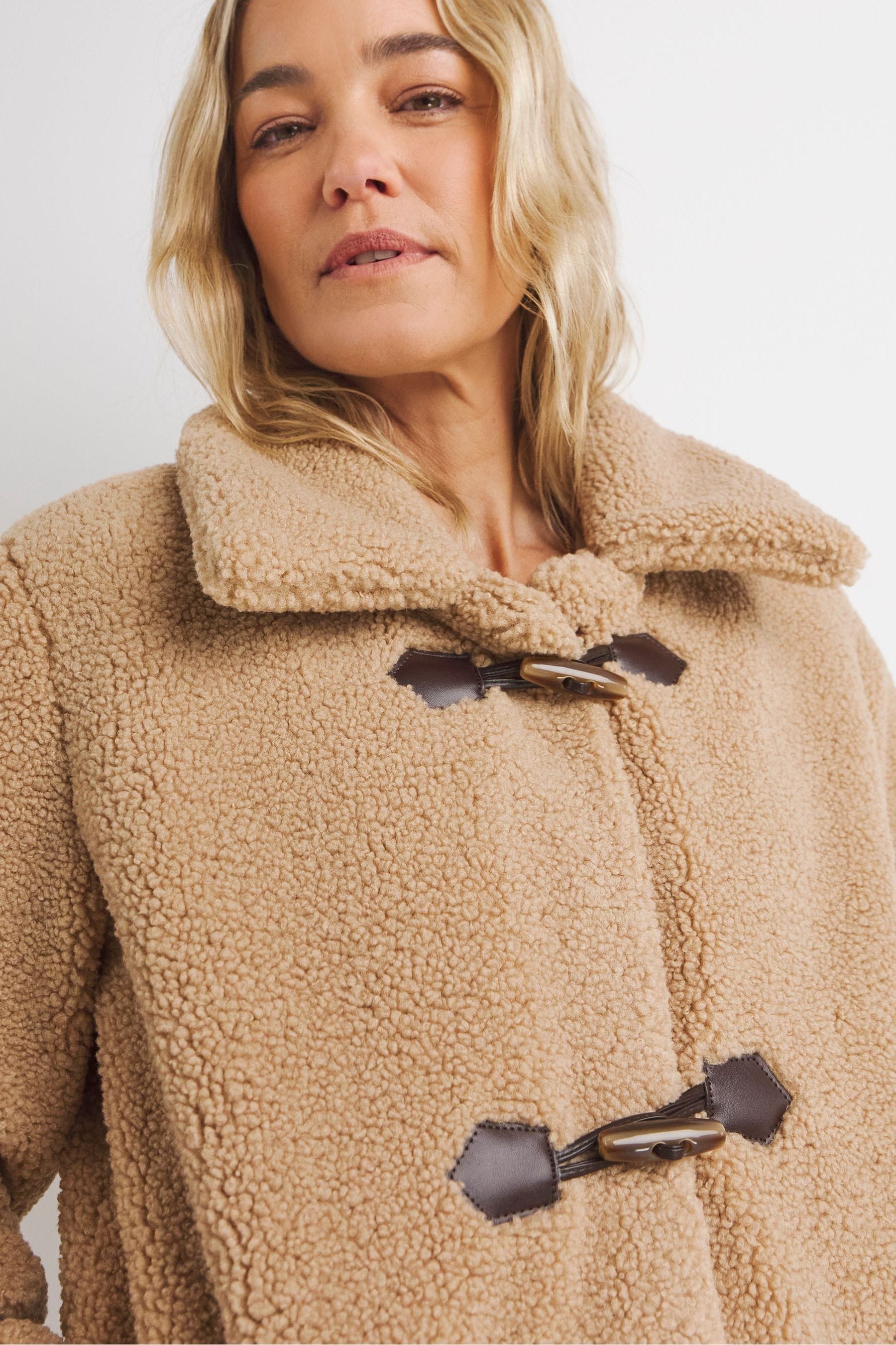 Buy JD Williams Natural Collared Duffle Teddy Mid Length Coat from the Next UK online shop