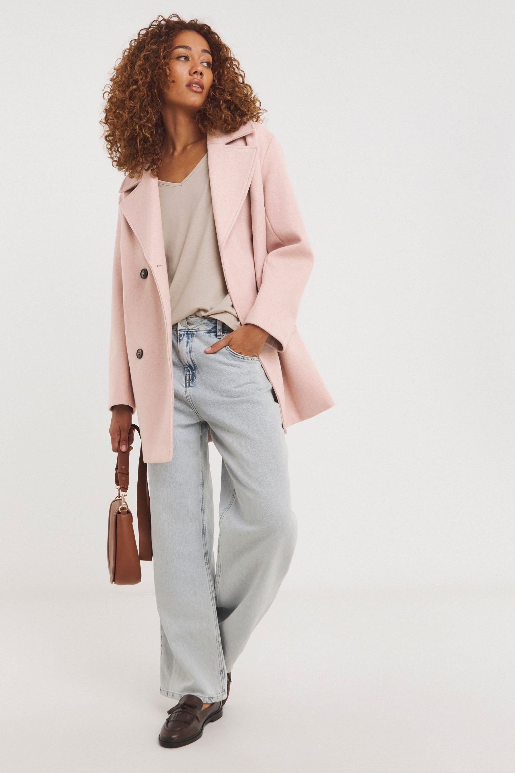 JD Williams Pink Pea Coat