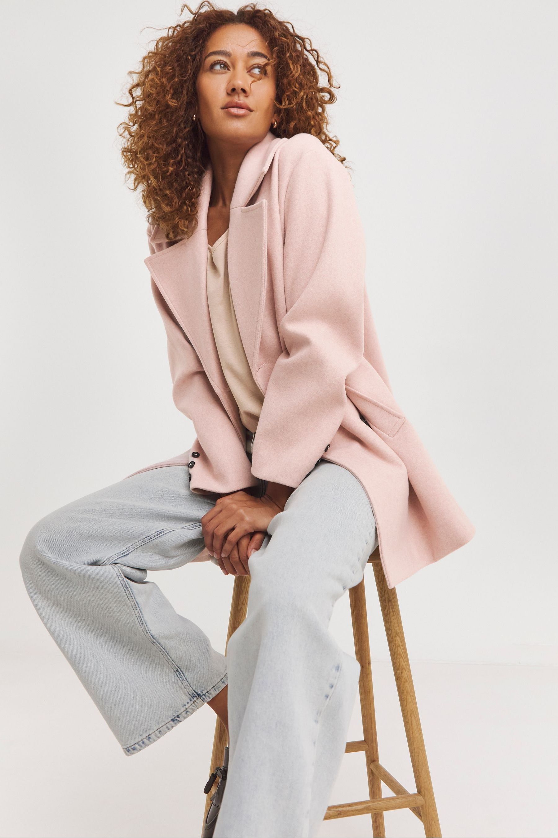 Pink peacoat hotsell
