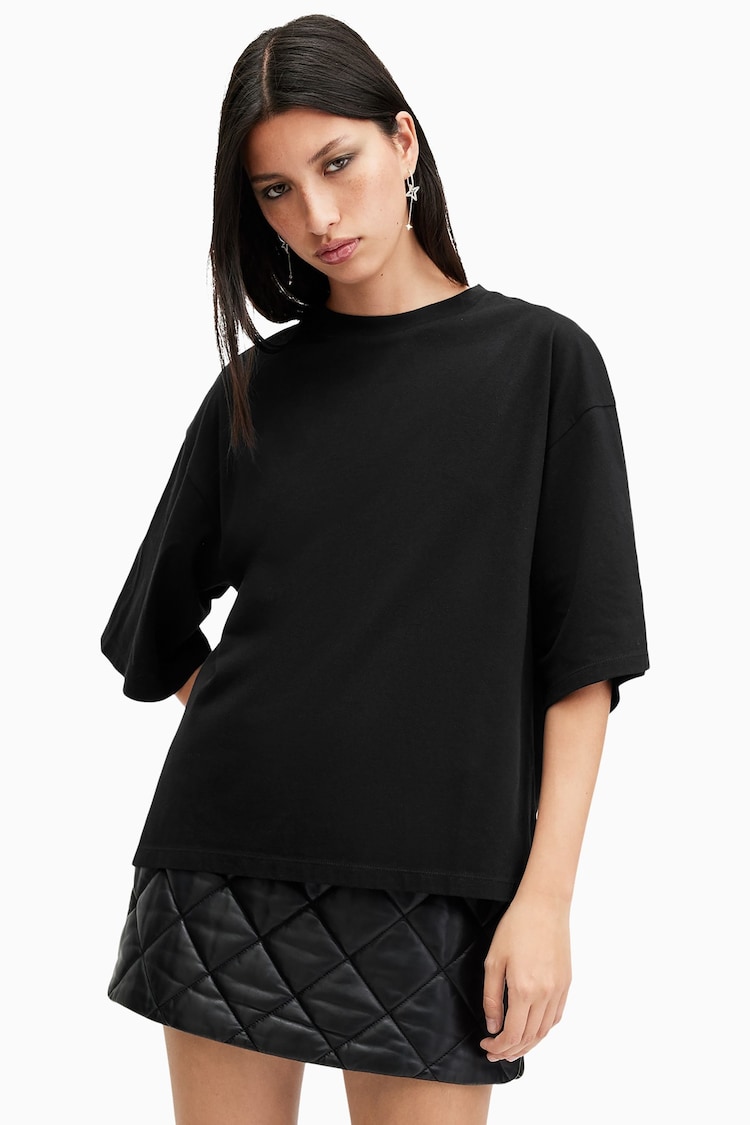 AllSaints Black Amelie Undrground T-Shirt - Image 1 of 6