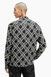 AllSaints Black Grid Long Sleeve Shirt - Image 5 of 6