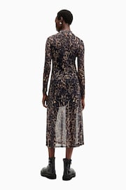 AllSaints Brown Hanna Mesh Dress - Image 5 of 6