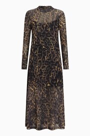 AllSaints Brown Hanna Mesh Dress - Image 6 of 6