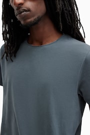 AllSaints Blue Bodega Short Sleeve Crew T-Shirt - Image 2 of 6