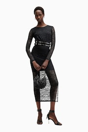 AllSaints Black Edana Lace Dress - Image 1 of 7