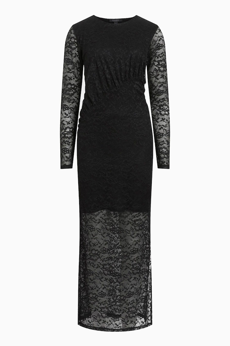 AllSaints Black Edana Lace Dress - Image 7 of 7