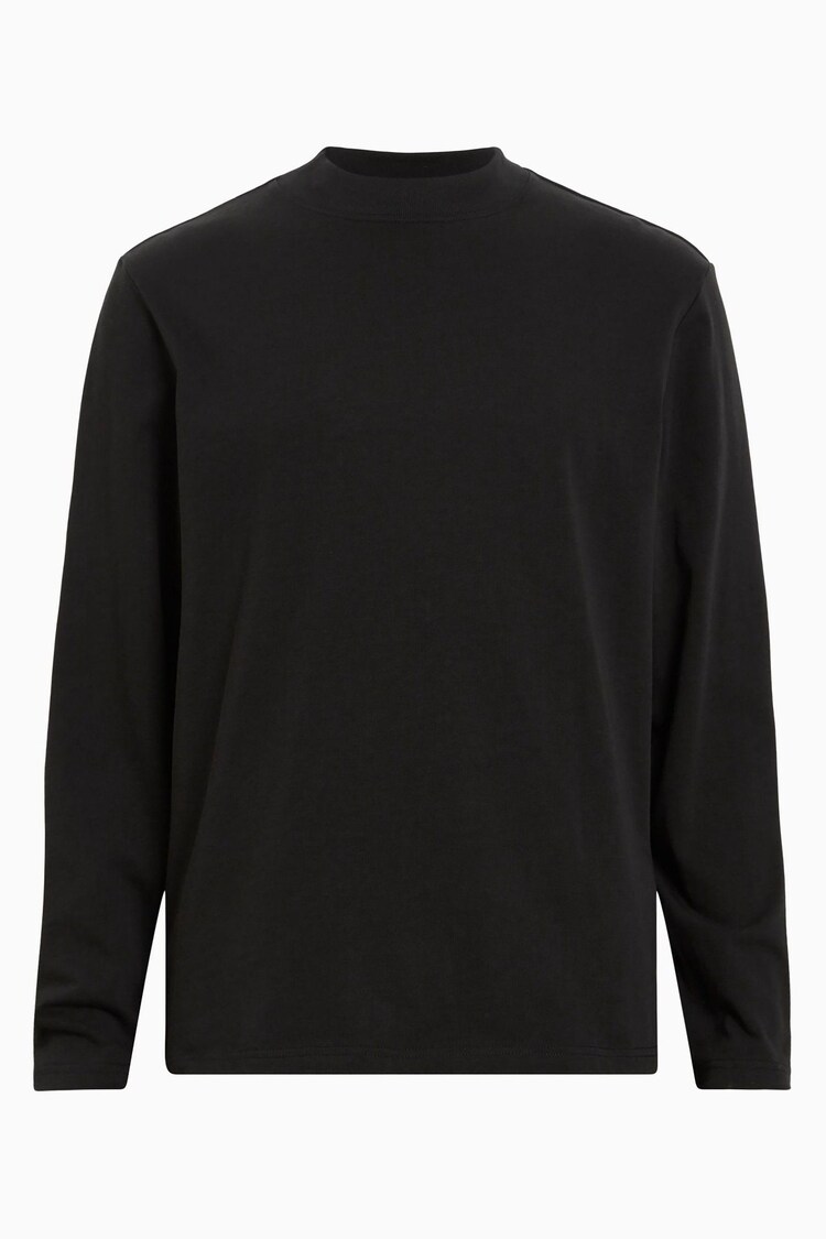 AllSaints Black Nero Long Sleeve Crew T-Shirt - Image 8 of 8