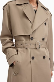 AllSaints Brown Spencer Coat - Image 2 of 9