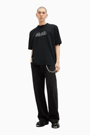 AllSaints Black Sternum Short Sleeve Crew T-Shirt - Image 5 of 8