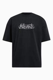 AllSaints Black Sternum Short Sleeve Crew T-Shirt - Image 8 of 8