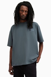 AllSaints Blue Underground Short Sleeve 100% Cotton Crew T-Shirt - Image 4 of 8