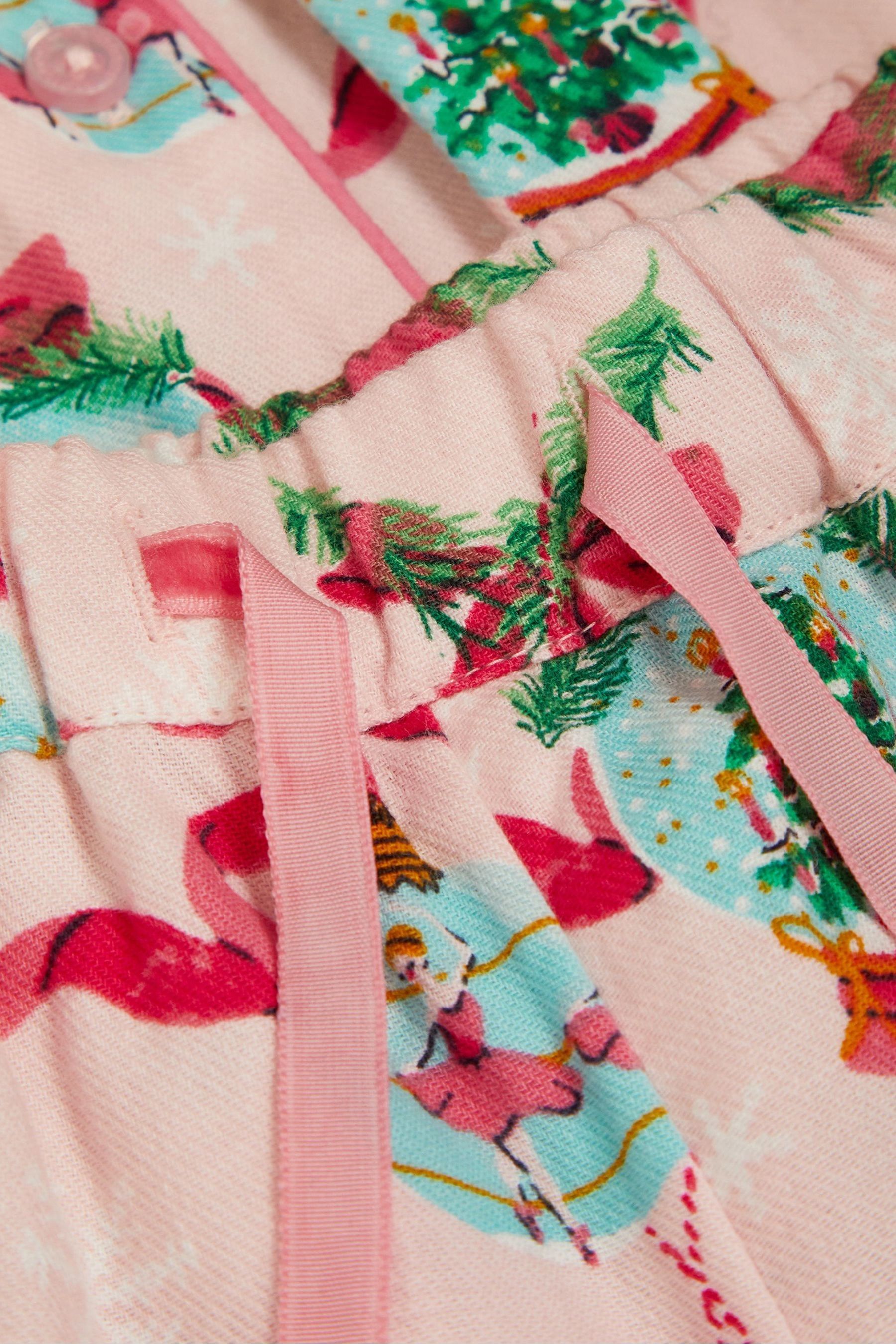 Buy Monsoon Pink 100 Cotton Christmas Snow Globe Long Pyjamas Set from the Next UK online shop