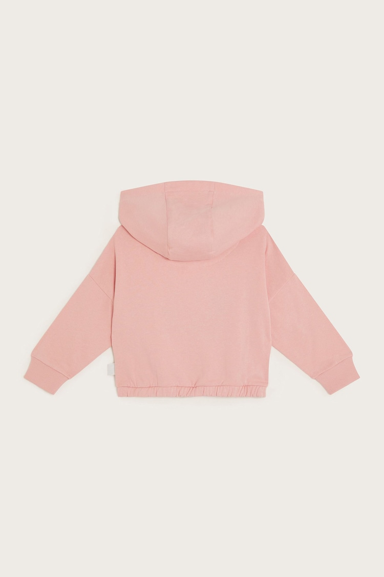 Monsoon Pink 100% Cotton World Peace Cropped Hoodie - Image 2 of 3