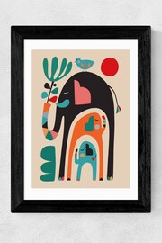 East End Prints Black Three Elephants Framed Print Wall Art by Rachel Lee - Image 2 of 3