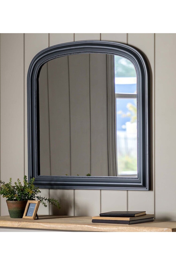 Gallery Home Grey Wood Loughor Overmantle Mirror - Image 1 of 7