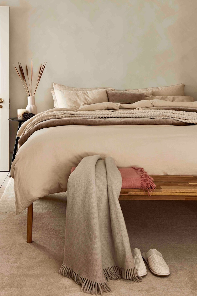 Christy Oat Retreat 100% Cotton Duvet Set - Image 1 of 5