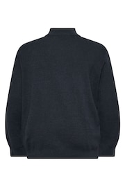 BadRhino Big & Tall Navy Blue Milano Quarter Zip Knit 100% Cotton Jumper - Image 3 of 3