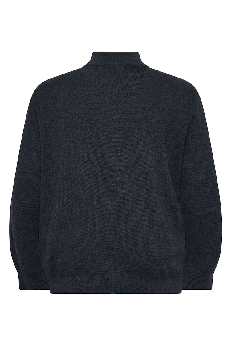 BadRhino Big & Tall Navy Blue Milano Quarter Zip Knit 100% Cotton Jumper - Image 3 of 3