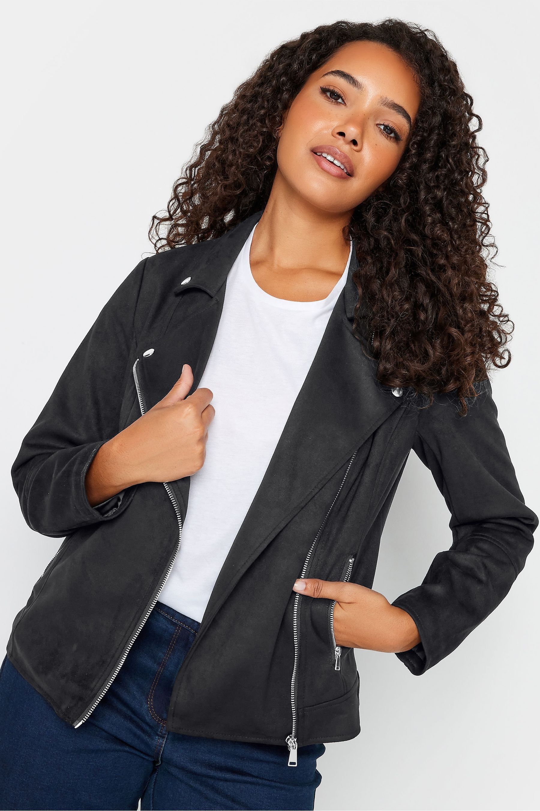 M Co Black Suedette Jacket 10 Womens