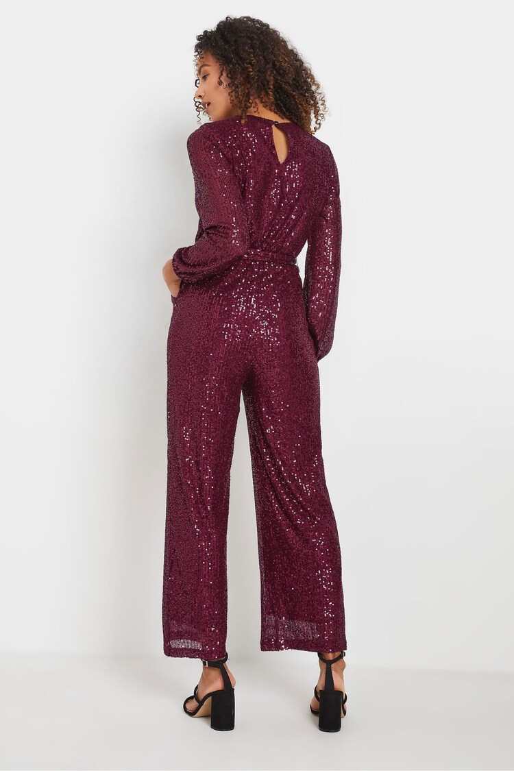 M&Co Red Sequin Wrap Jumpsuit - Image 2 of 5