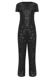 M&Co Silver Keyhole Sequin Jumpsuit - Image 5 of 5