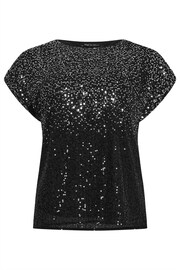 M&Co Silver Ombre Sequin Cape Sleeve Top - Image 6 of 6