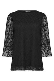 M&Co Black 3/4 Sleeve Lace Top - Image 5 of 5