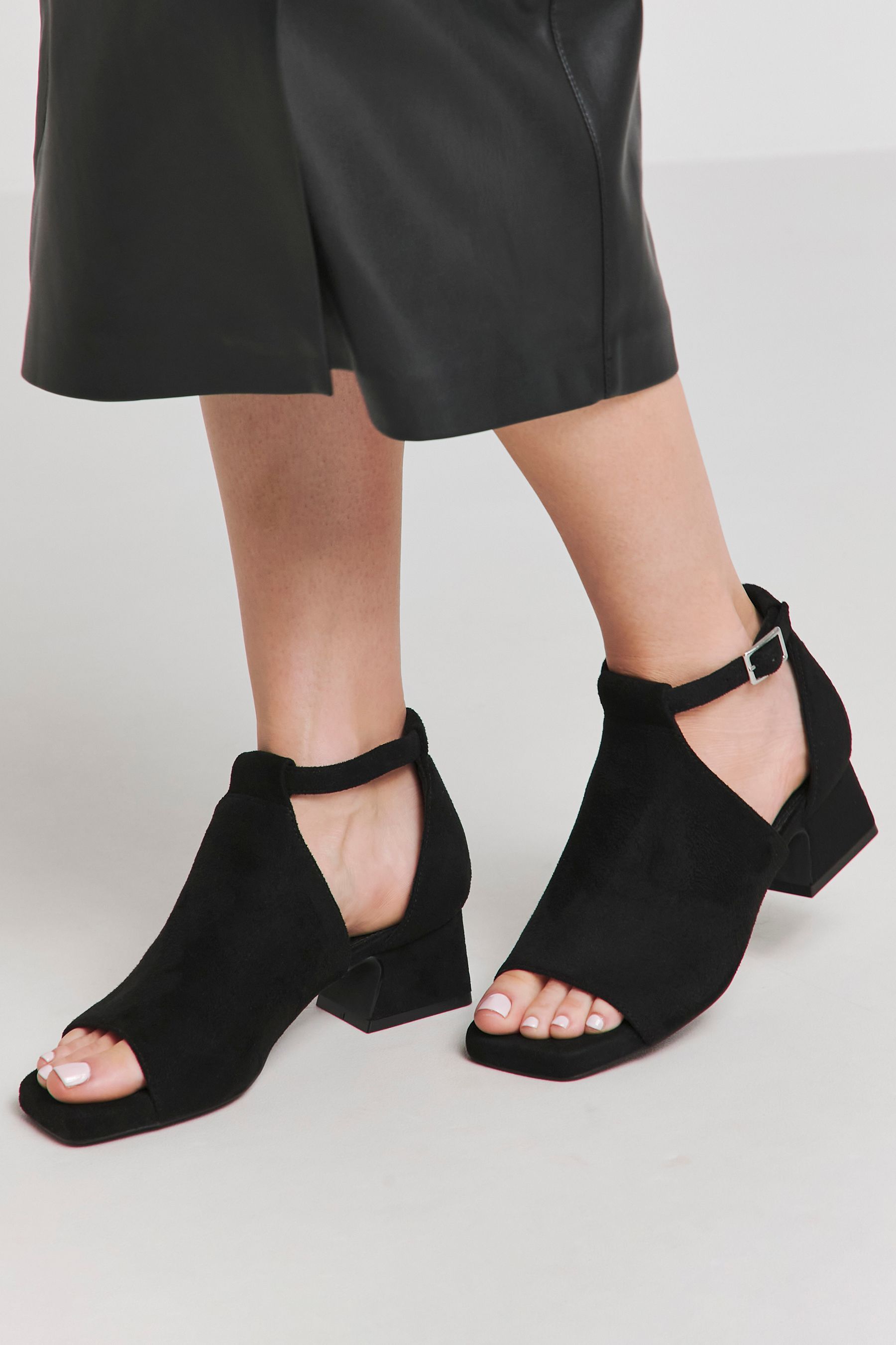 Buy JD Williams Black Low Block Heel Shoe Boots in Wide Fit from the Next UK online shop