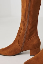 JD Williams Natural Low Block Heel Knee High Boots in Wide Fit - Image 4 of 4