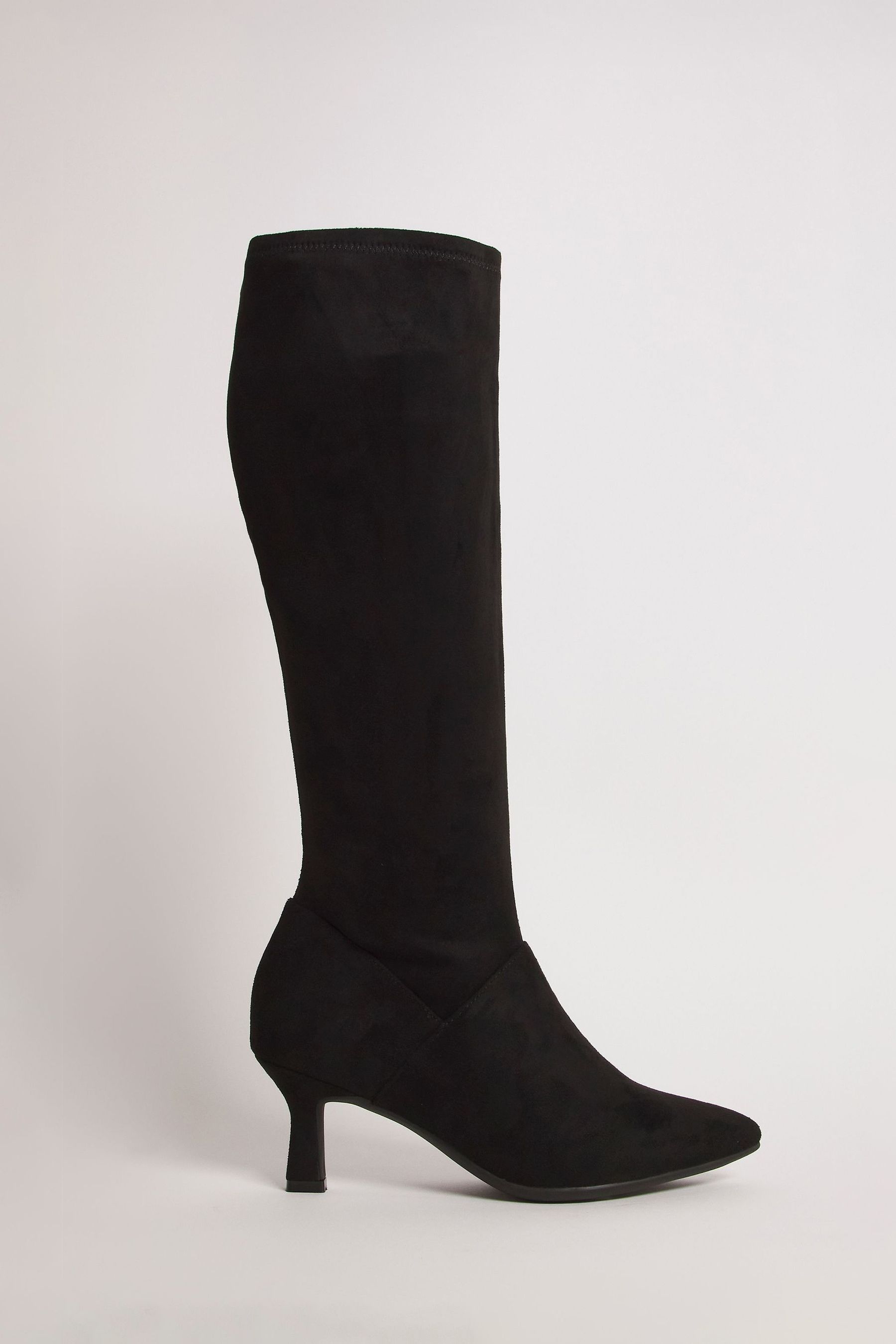 Buy JD Williams Black Kitten Heel High Leg Boots in Wide Fit Super Curvy from Next Belgium