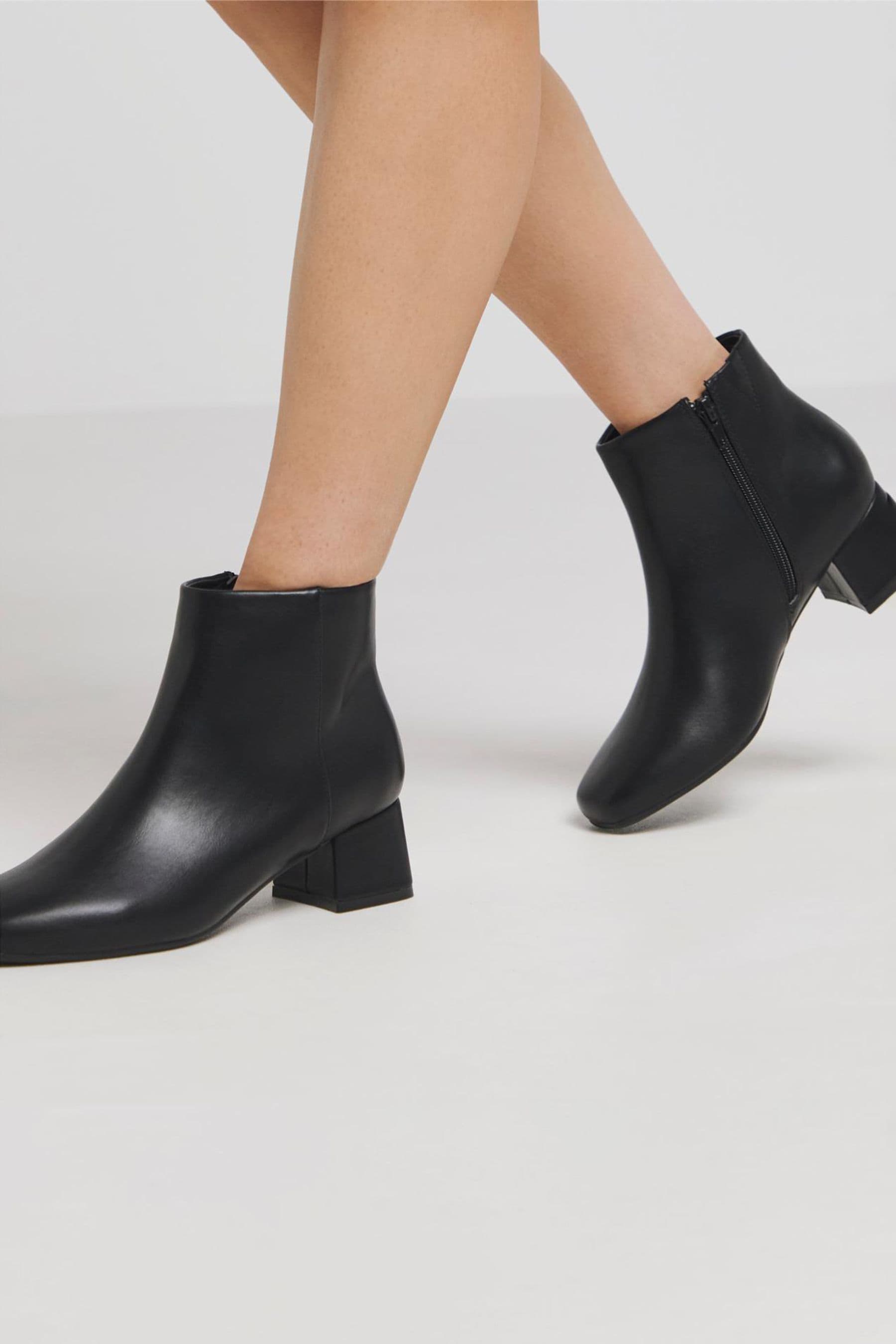 Buy JD Williams Black Low Block Heel Ankle Boots In Wide Fit from Next Malta