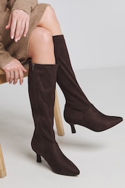 JD Williams Kitten Heel High Leg Boots in Wide Fit - Image 1 of 4