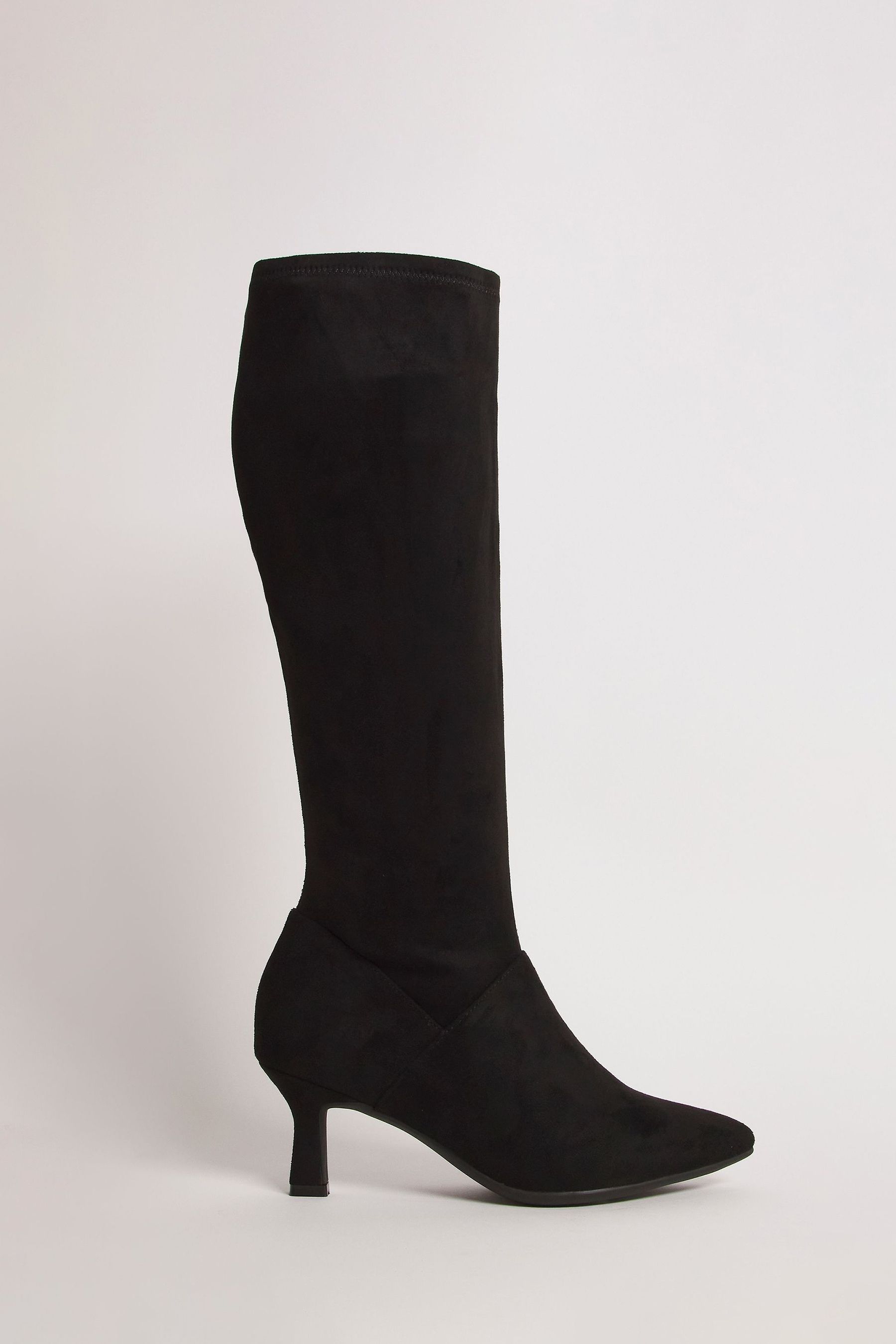 Buy JD Williams Black Kitten Heel High Leg Boots in Wide Fit from the Next UK online shop