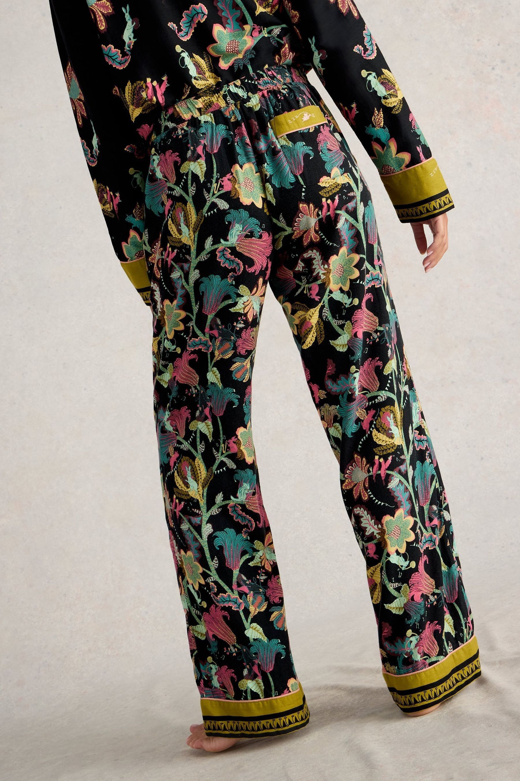 Buy White Stuff Black Print Nina Organic Pyjamas Bottoms from the Next UK online shop