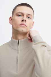 Blend Cream 1/4 Zip Knitted Sweat Jumper - Image 3 of 5