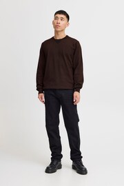 Blend Brown Crew Neck Knitted Sweat Jumper - Image 4 of 5