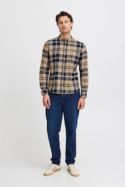 Blend Navy Blue 100% Cotton Check Long Sleeve Shirt - Image 4 of 5