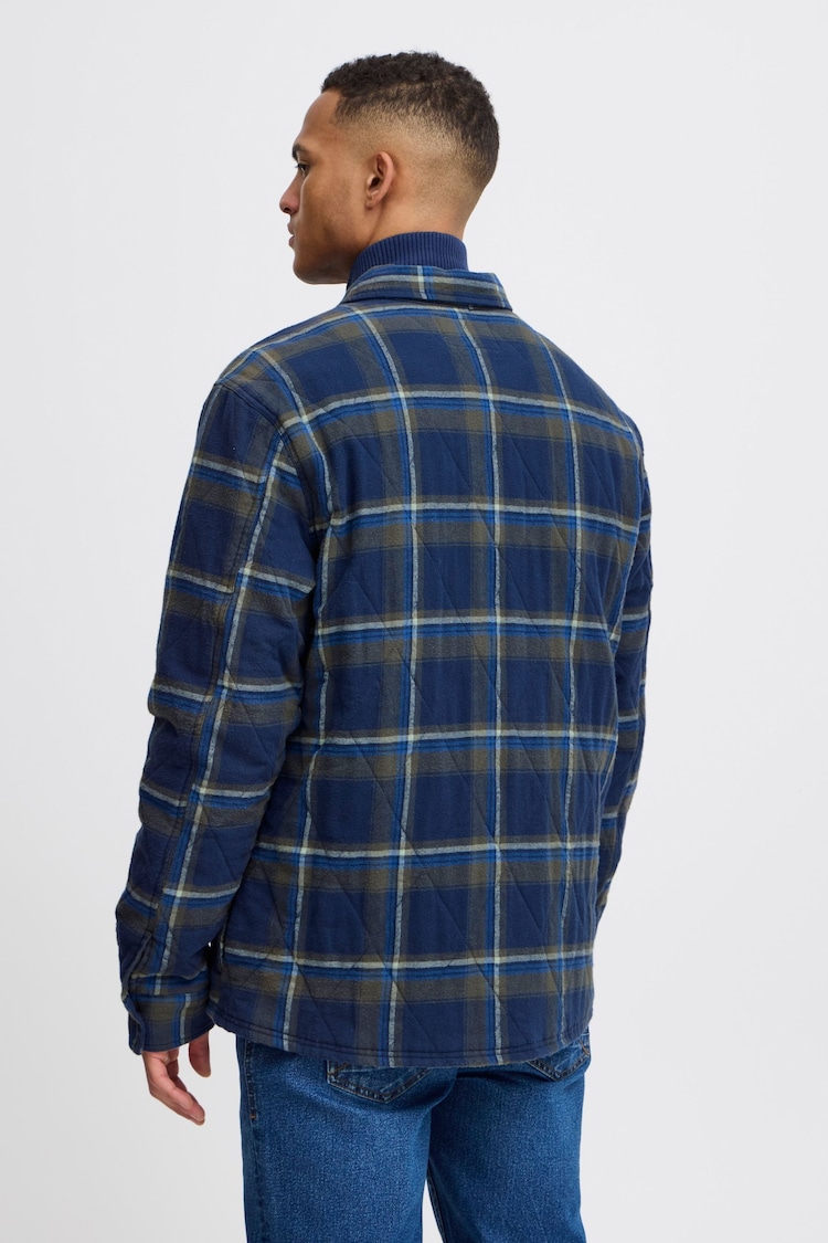 Blend Blue Toffee Quilted Check 100% Cotton Overshirt - Image 2 of 5