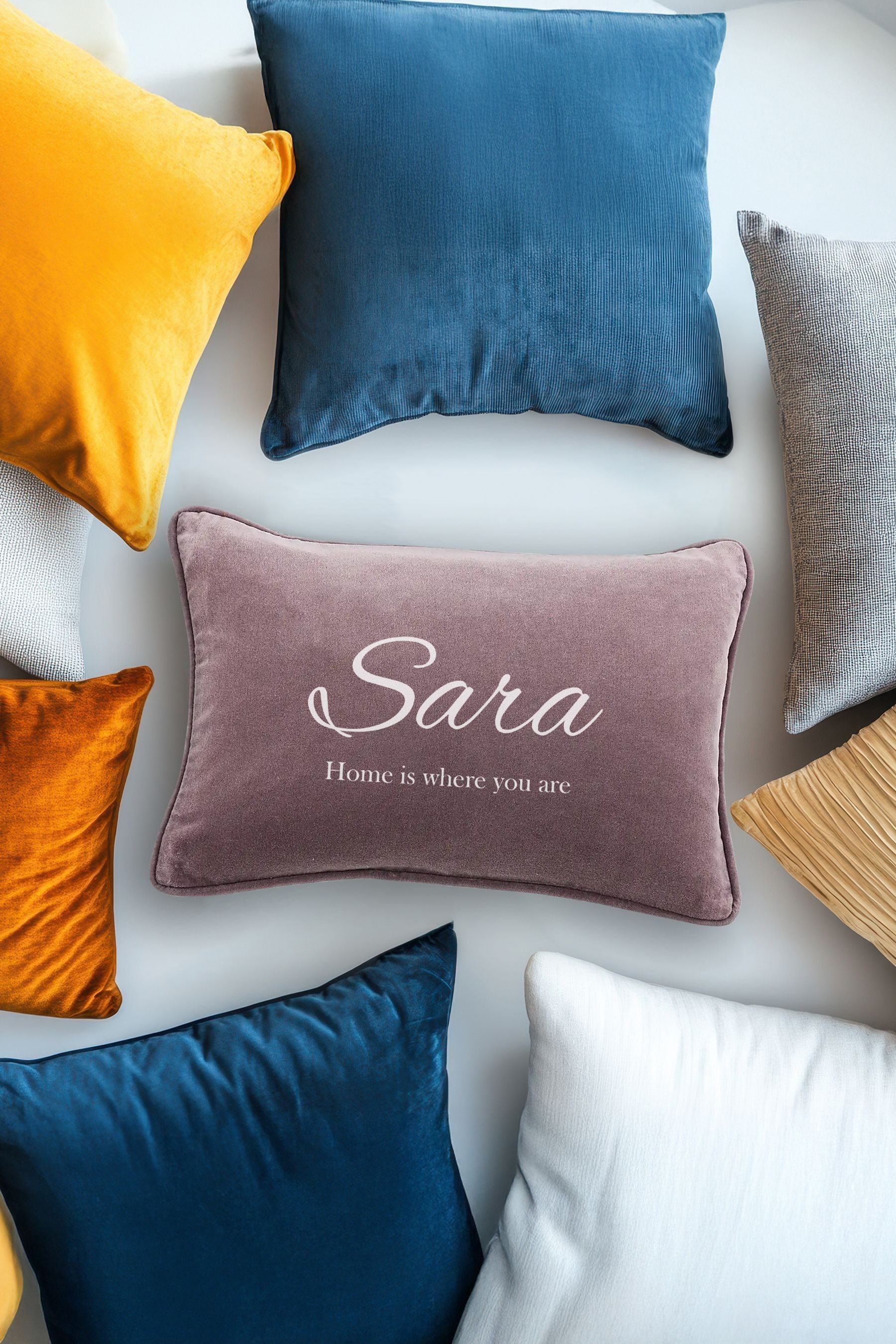 Personalised cotton cushion top
