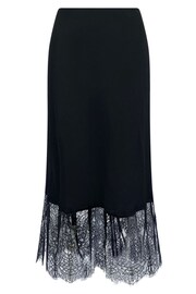 Ro&Zo Black Crepe Lace Trim Skirt - Image 4 of 4