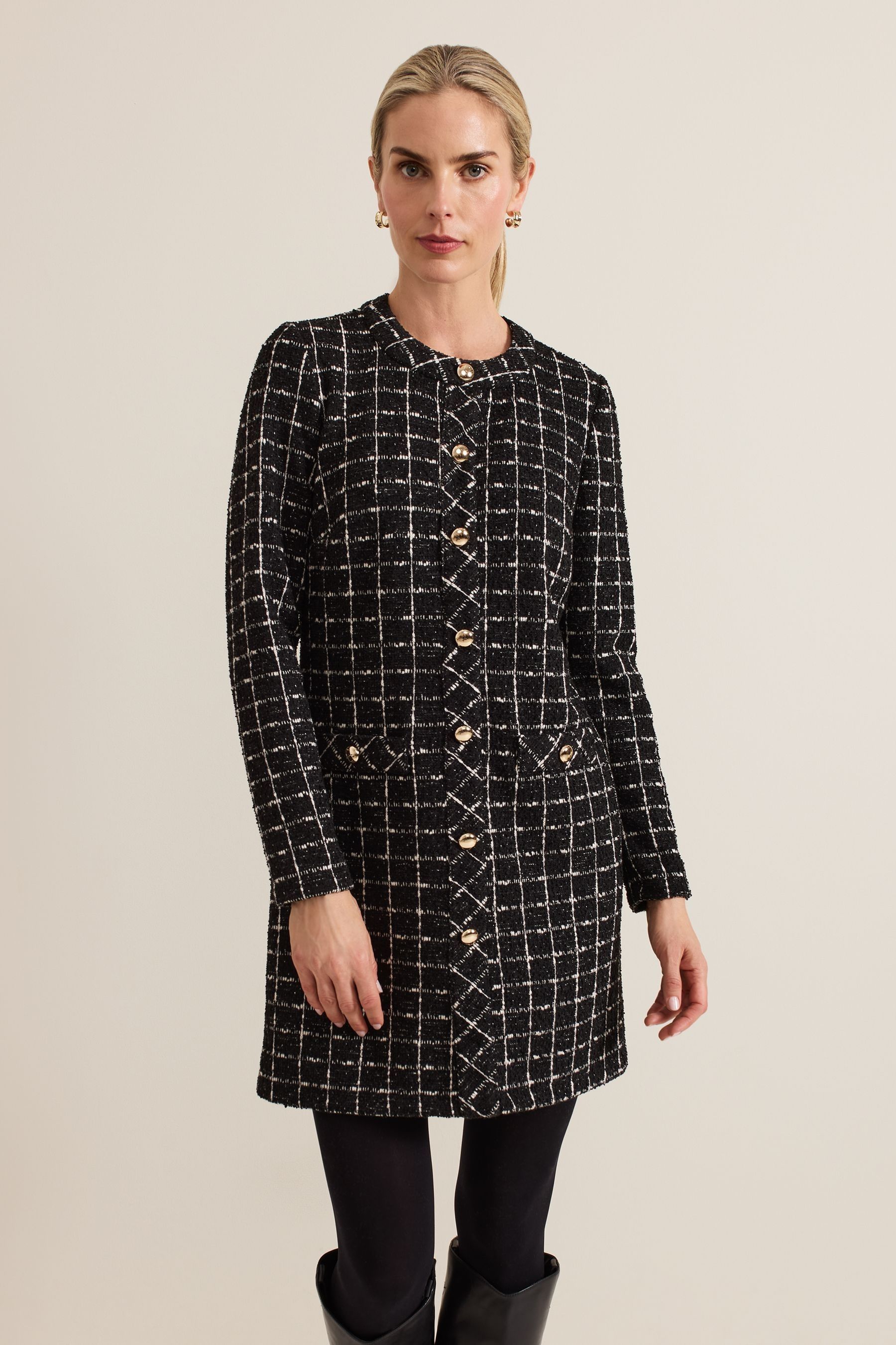 Plaid tweed dress new arrivals