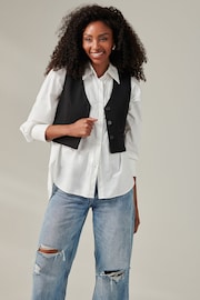 Jolie Moi Black Plain Button Up Waistcoat - Image 5 of 6