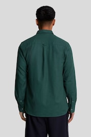 Lyle & Scott Green 100% Cotton Plain Flannel Shirt - Image 3 of 5