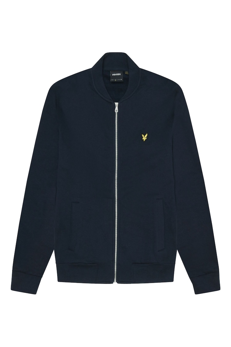 Lyle & Scott Blue Jersey Bomber 100% Cotton Jacket - Image 5 of 5