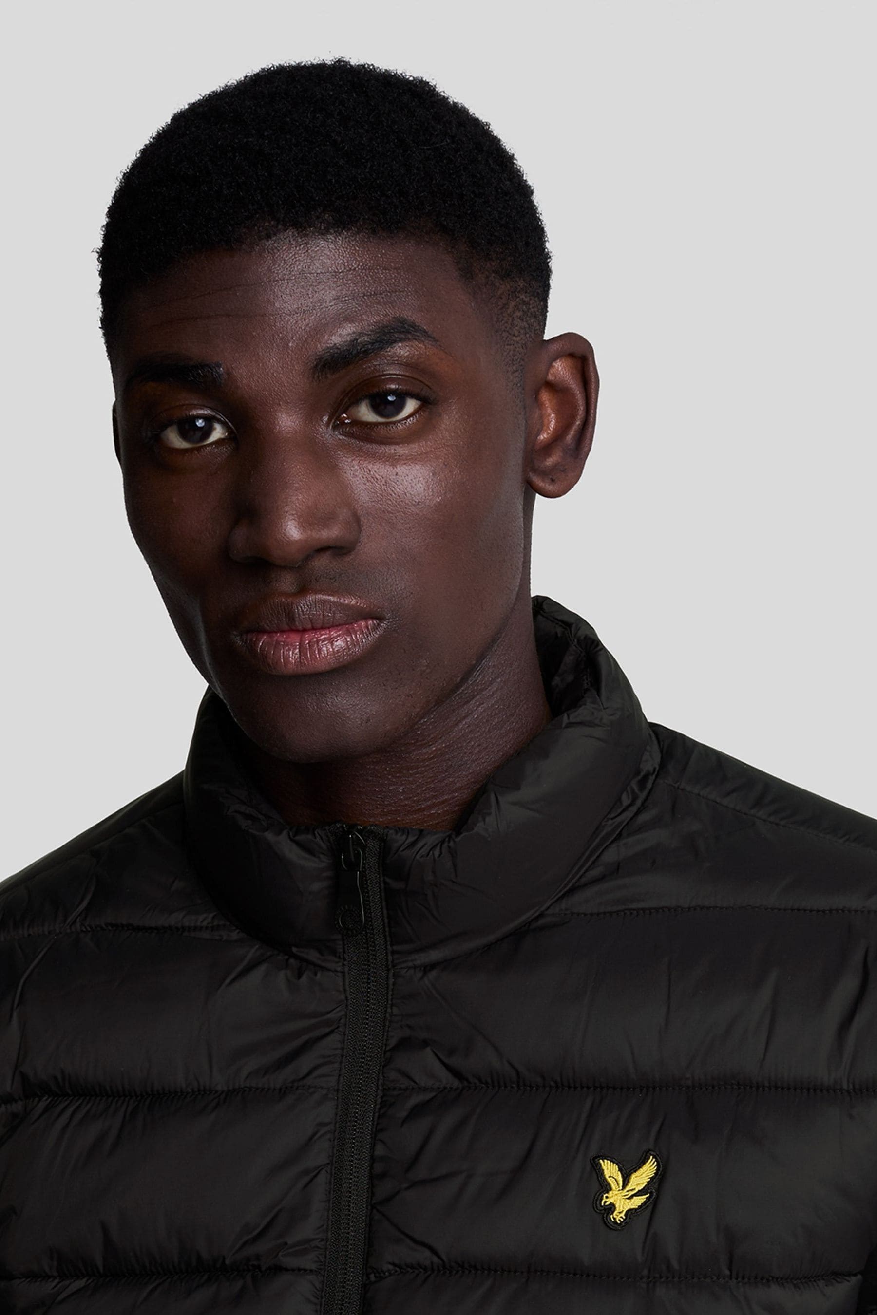 Buy Lyle Scott Black Funnel Neck Wadded Jacket from Next Luxembourg